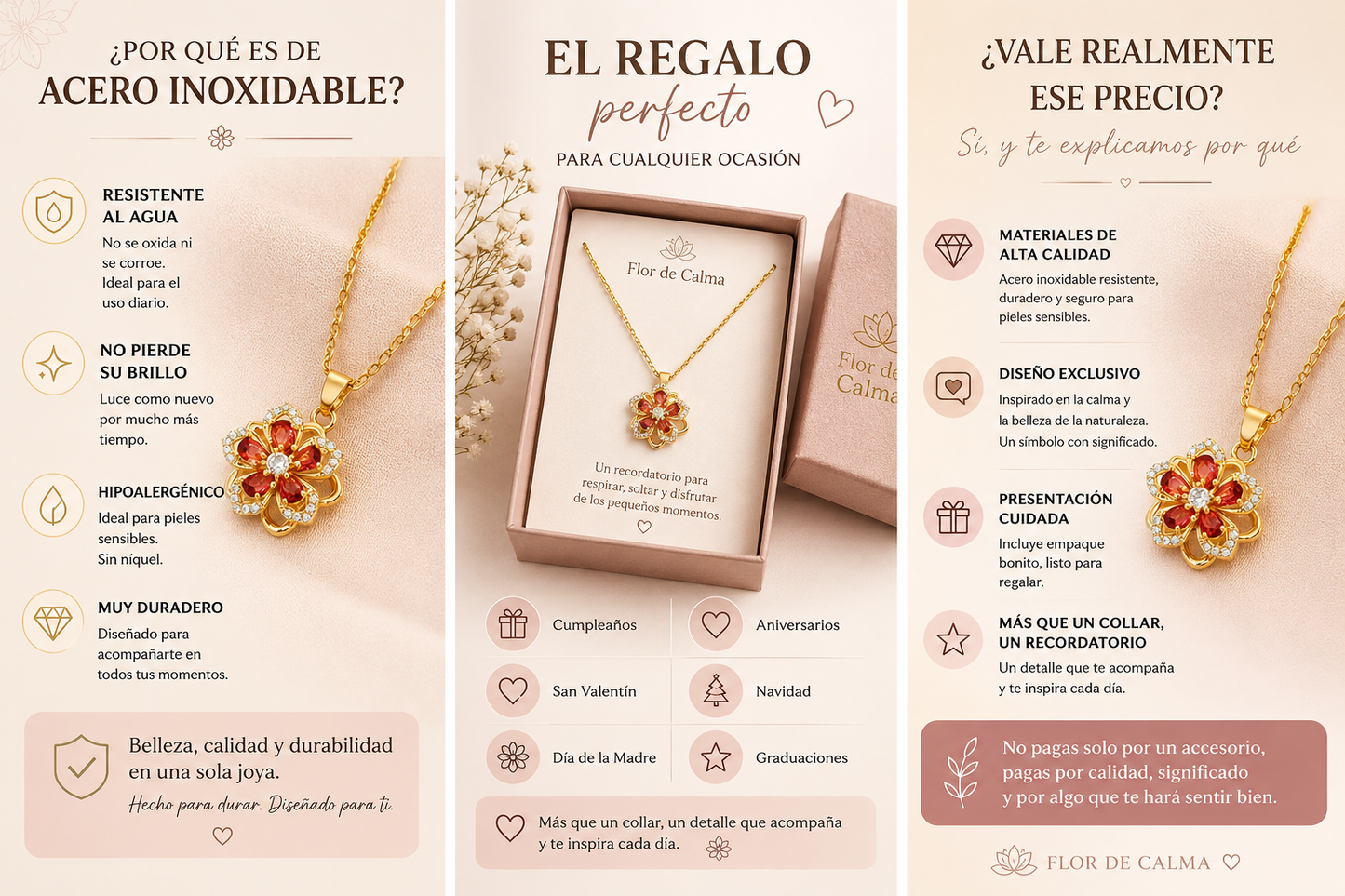🌸 Collar Flor de Calma – Colección Anti Estrés